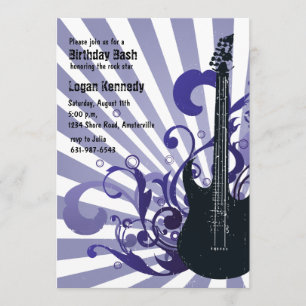 Spirited Guitar Invitation Kaart