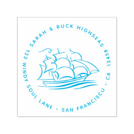 Spirited Masted Zeilschip retouradres Zelfinktende Stempel