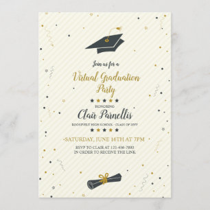 Spirited Virtual Graduation Party-uitnodiging Kaart