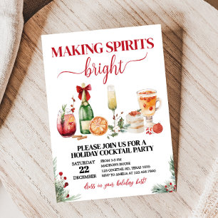 Spirits Bright Cocktail Holiday Kerstfeest Kaart