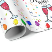 Spirits Bright Drink Humor Kerst Confetti Cadeaupapier (Rol Hoek)
