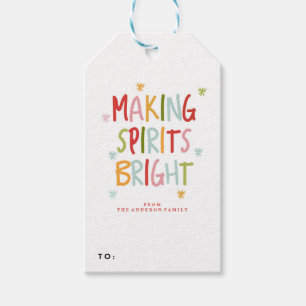 SPIRITS BRIGHT-kerstcadeaus voor feestdagen Cadeaulabel