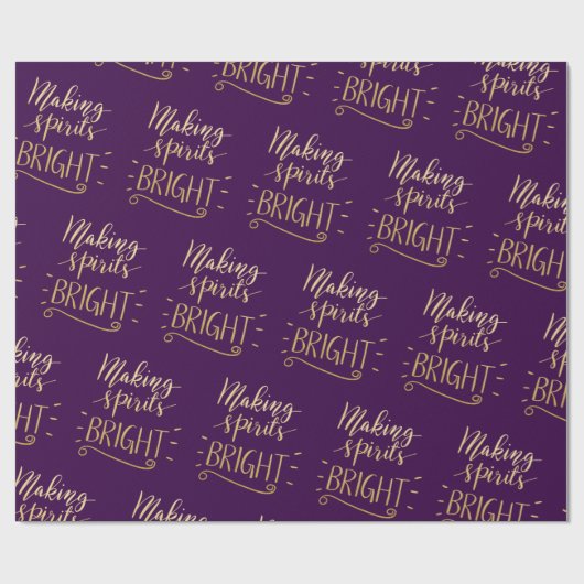 Spirits maken BrightStor Gold Script Pattern | Paa Cadeaupapier (Vlak)