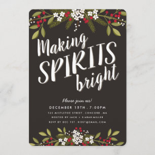 Spirits uitnodigen voor Bright Holiday Party Kaart