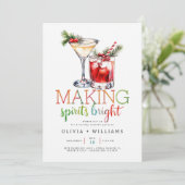 Spirits uitnodigen voor Bright Holiday Party Kaart (Staand voorkant)