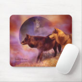 Spirits van de maan Wolf Mousepad Muismat (Met muis)