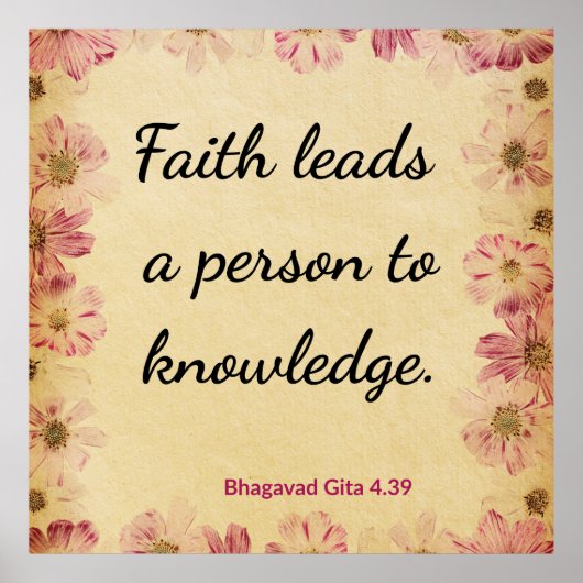 Spiritual Beige Pink Gita Knowledge Poster (Voorkant)