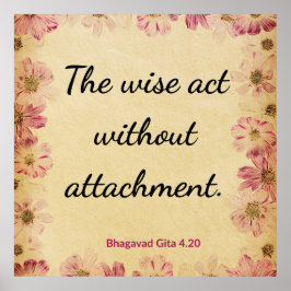 Spiritual Beige Pink Gita Wise Non-Attachment  Poster
