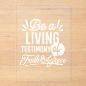 Spiritual Living Testimony Faith and Grace Quote Acryl Uitnodigingen (Voorkant)
