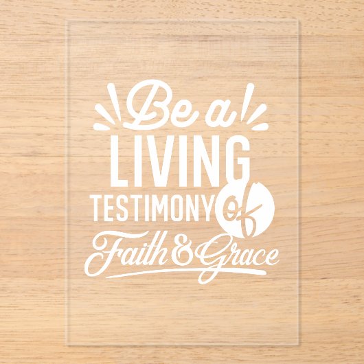 Spiritual Living Testimony Faith and Grace Quote Acryl Uitnodigingen (Voorkant)