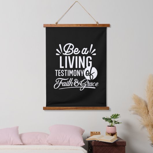 Spiritual Living Testimony Faith and Grace Quote Hangend Wandkleed (Slaapkamer)