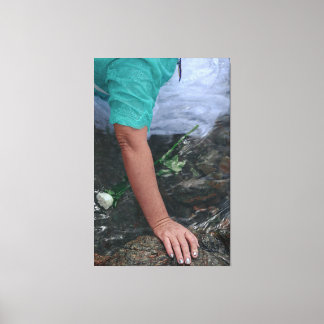 Spiritual Offering of Flowers to Iemanjá in Sacred Canvas Afdruk