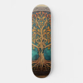 Spiritual Tree of Life Whimsical Ocean Blue Funky Skateboard (Voorkant)