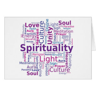 Spiritualité Nuage de mots dans les couleurs viole