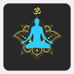 Spiritualiteit Symbool OM Meditatie Chakra Zen Vierkante Sticker
