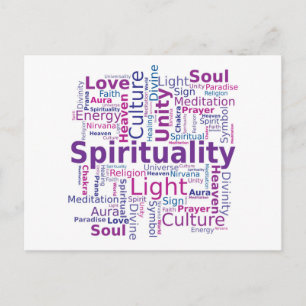 Spiritualiteit Word Cloud - Roze Briefkaart