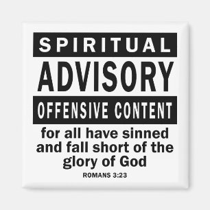 Spiritueel advies Romeinen 3:23 Christelijke citat Magneet