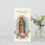 Spiritueel Bouquet katholiek Prayer Guadalupe Holi Feestdagenkaart (Staand voorkant)
