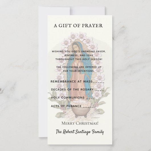 Spiritueel Bouquet katholiek Prayer Guadalupe Holi Feestdagenkaart (Achterkant)