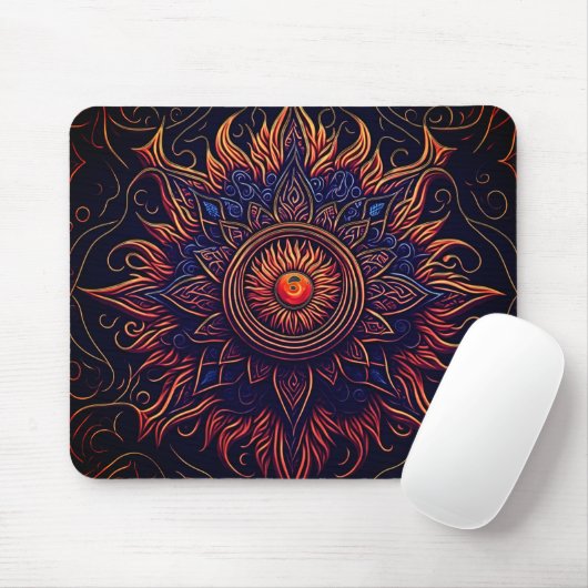 Spiritueel Flaming Eye Mandala Muismat (Met muis)