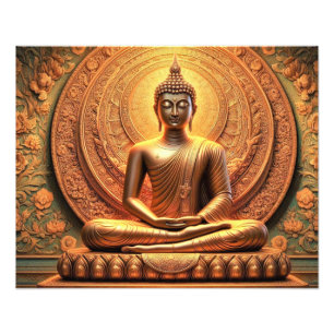 Spiritueel Gautam Boeddha kunstwerk Foto Afdruk