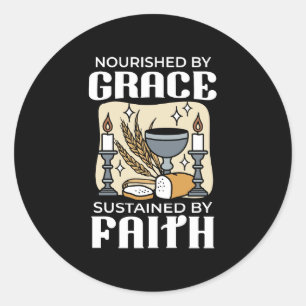 Spiritueel geloof en genade – Opbeurende christeli Ronde Sticker