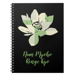 Spiritueel groen Lotus Flower Nam Myoho Renge Kyo Notitieboek