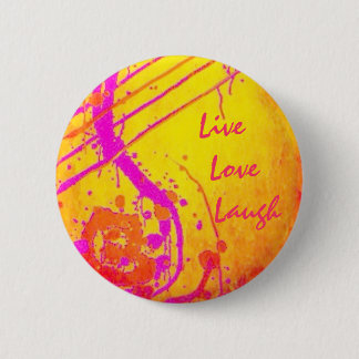 Spiritueel inspirerend - Leef, liefde, lach. Ronde Button 5,7 Cm