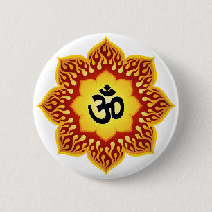 Spiritueel Lotus Om Design Ronde Button 5,7 Cm