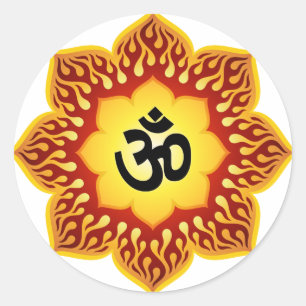 Spiritueel Lotus OM-ontwerp Ronde Sticker