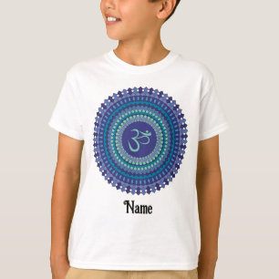 Spiritueel Mandala Om Paars Aqua Blue Gepersonalis T-shirt