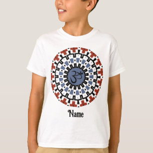 Spiritueel Mandala Yoga Om Blue Rust Gepersonalise T-shirt