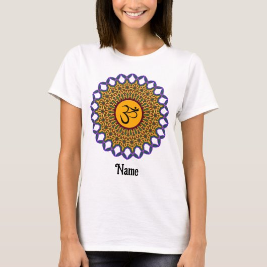 Spiritueel Mandala Yoga Om Peacock Gepersonaliseer T-shirt (Voorkant)
