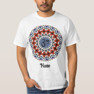 Spiritueel Mandala Yoga Om Rust Blue Gepersonalise T-shirt