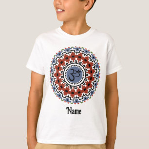 Spiritueel Mandala Yoga Om Rust Blue Gepersonalise T-shirt