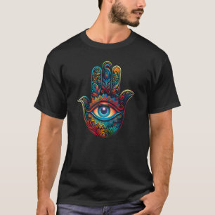 Spiritueel Mystiek Symbool Alles Ziende Oog Hamsa T-shirt