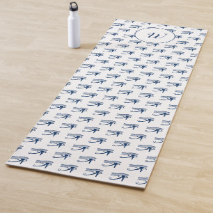 Spiritueel Oog van Horus Blauw Wit Patterned Yogamat
