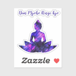 Spiritueel Paars Lotus Yoga NamMyohoRengeKyo Seal Sticker