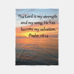 SPIRITUEEL PSALM 118:14 SUNRISE FOTO-ONTWERP FLEECE DEKEN
