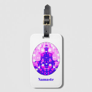 Spiritueel roze vergadering Yoga Pose Namaste Bagagelabel