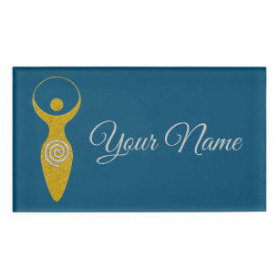 Spiritueel symbool - godin van Earth Gaya 1 Flamel Naambadge