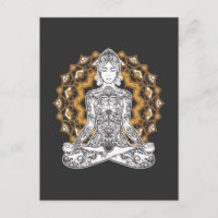 Spiritueel Tattoo Girl Yoga Chakra Meditating