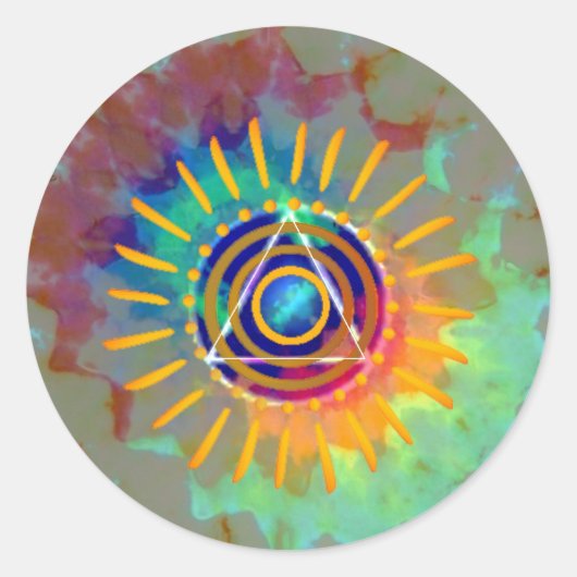 Spiritueel Tyedye Ronde Sticker (Voorkant)