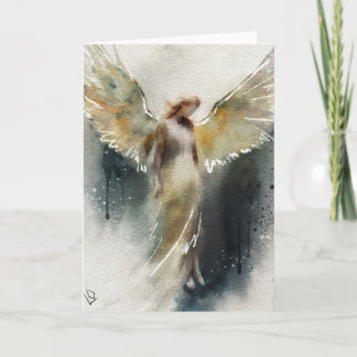 Spiritueel Wenskaart ontwerp, Angel Waterverf Kaart
