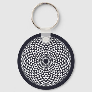 Spiritueel zwart wit Mandala Geometric Graphic Sleutelhanger