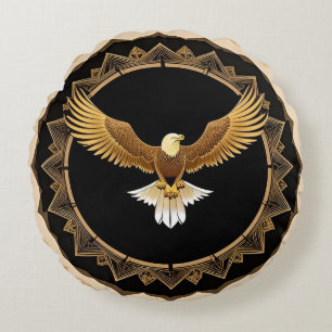 Spirituele Adelaar Harmonie en Kracht Symbool Deco Rond Kussen