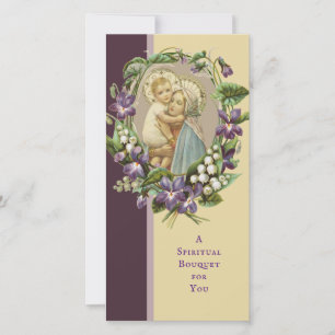 Spirituele Bouquet katholieke Prayer Mary Jesus Feestdagenkaart