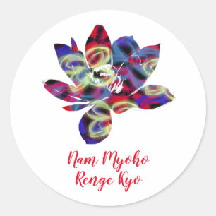 Spirituele Butterflies Flower Nam Myoho Renge Kyo Ronde Sticker
