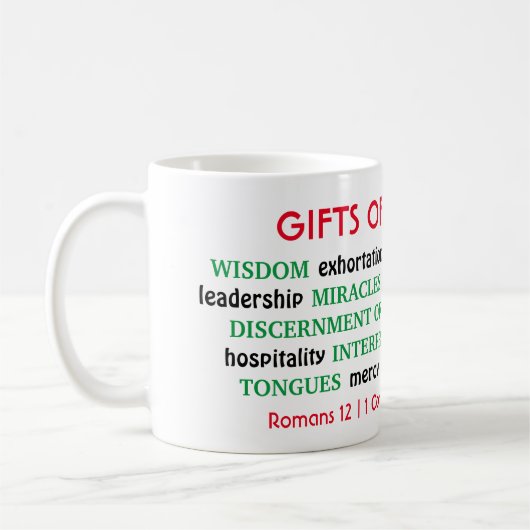 SPIRITUELE GESCHENKEN VAN SPIRIT CHRISTELIJK KOFFIEMOK (Links)