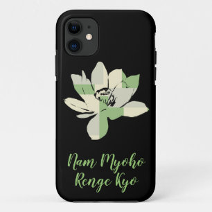 Spirituele Groene Lotus Bloem Nam Myoho Renge Kyo iPhone 11 Hoesje